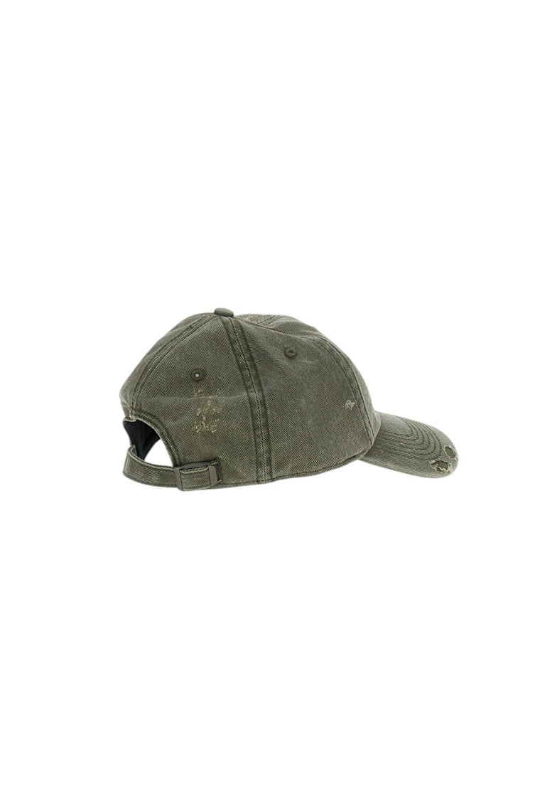 Olive Distressed Baseball Cap 2