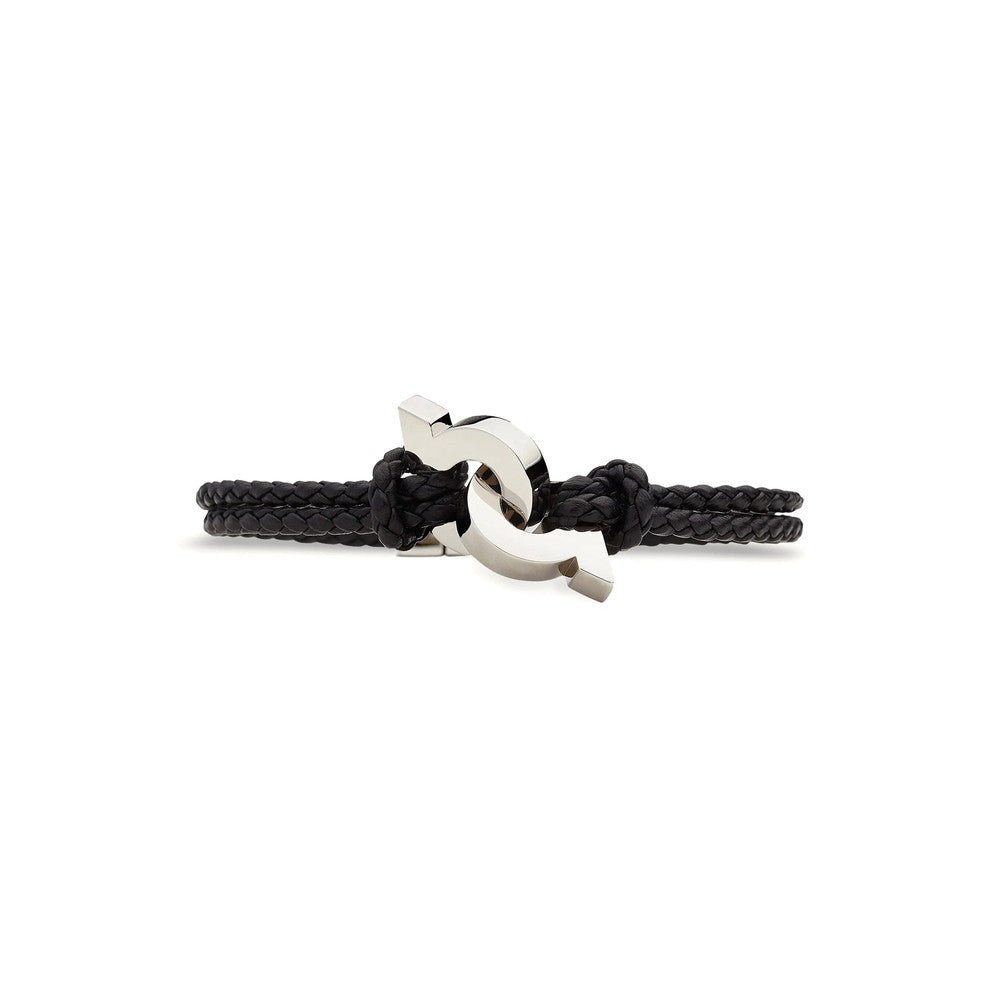 Black Gancini Braided Bracelet 1