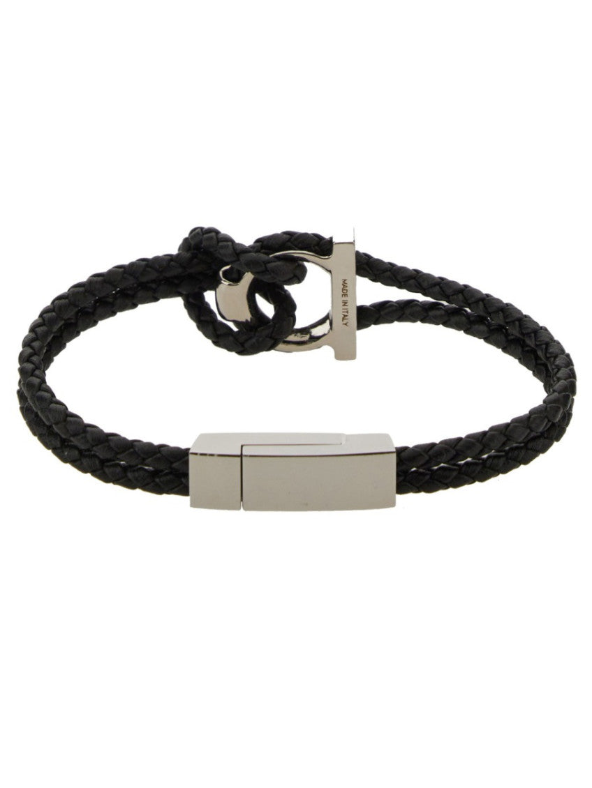 Black Gancini Braided Bracelet 2