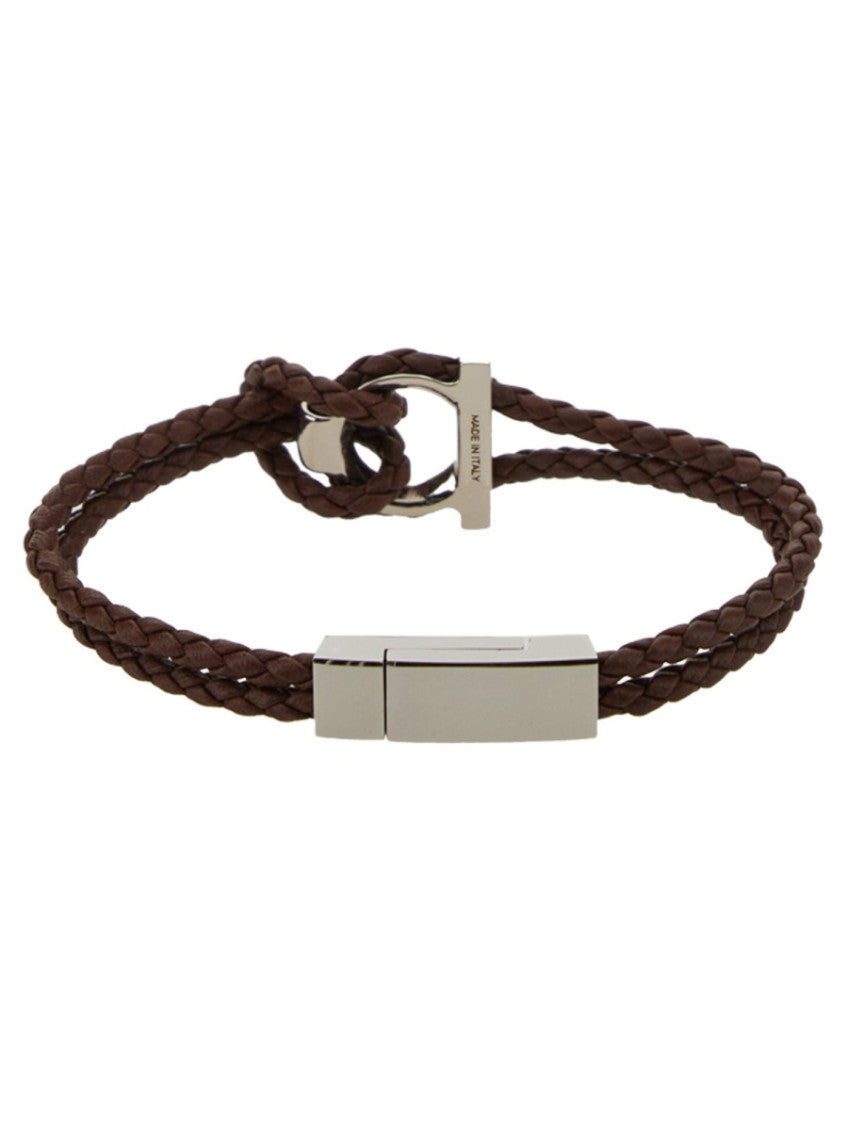 Brown Gancini Braided Bracelet 2