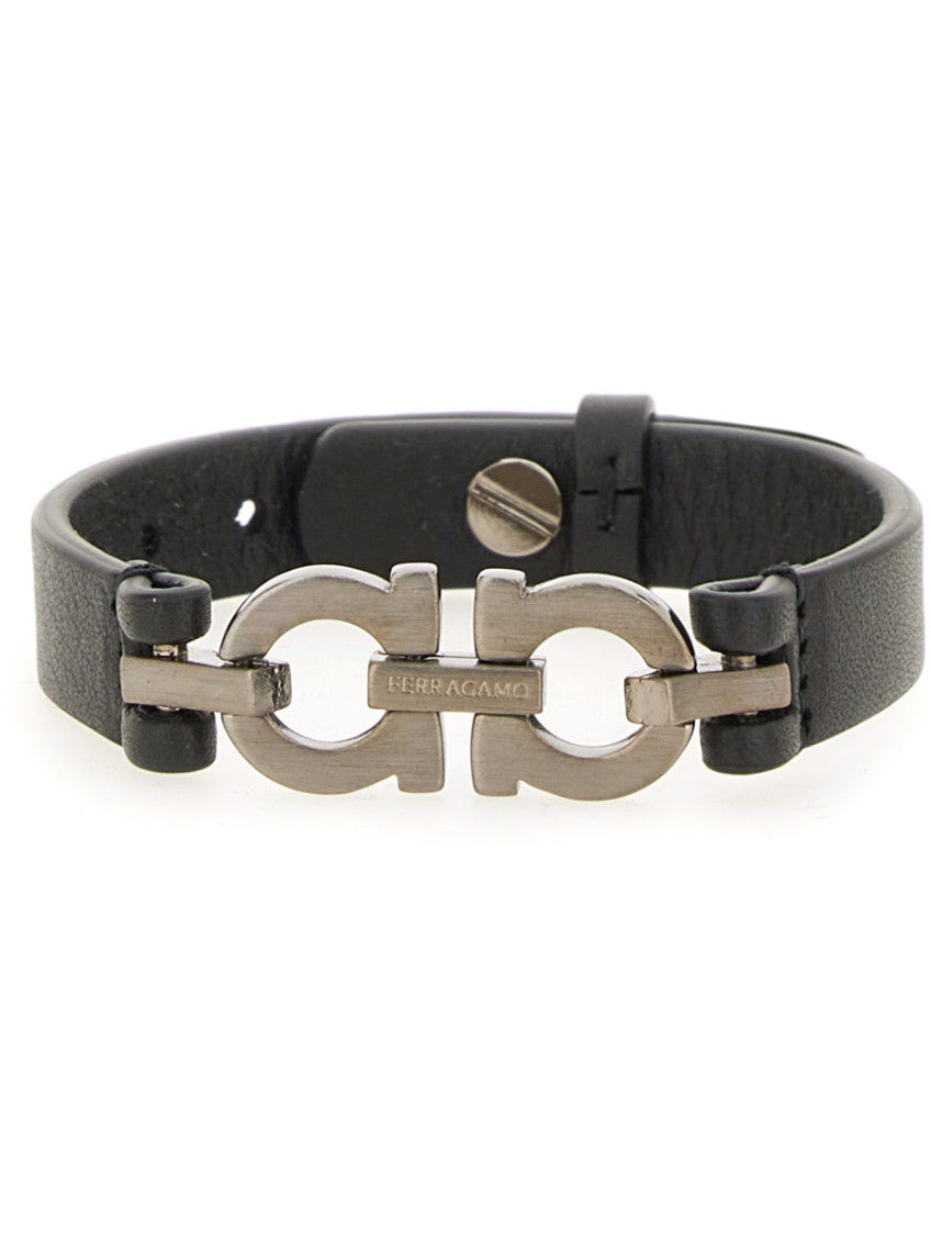 Black Double Gancini Bracelet 1