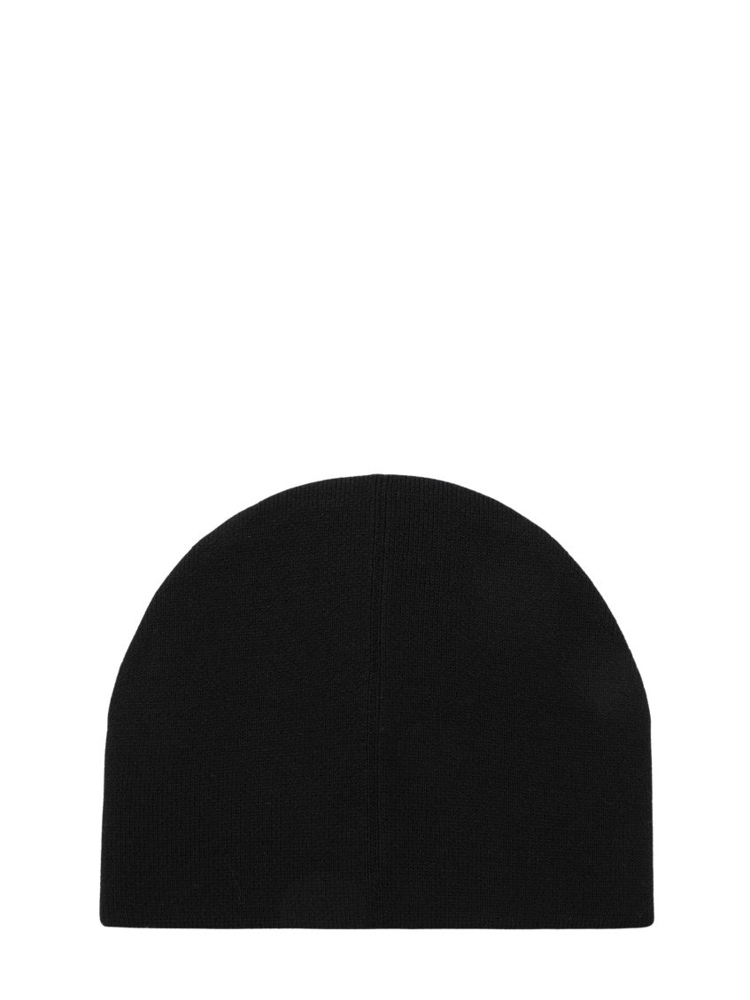 Black Web Striped Beanie Cap 2