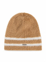 Light Brown Striped Beanie Cap 1