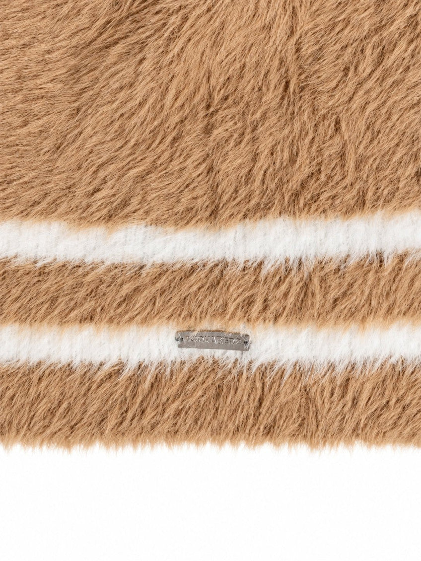 Light Brown Striped Beanie Cap 3