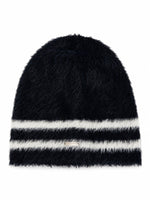 Navy Blue Striped Beanie Cap 1