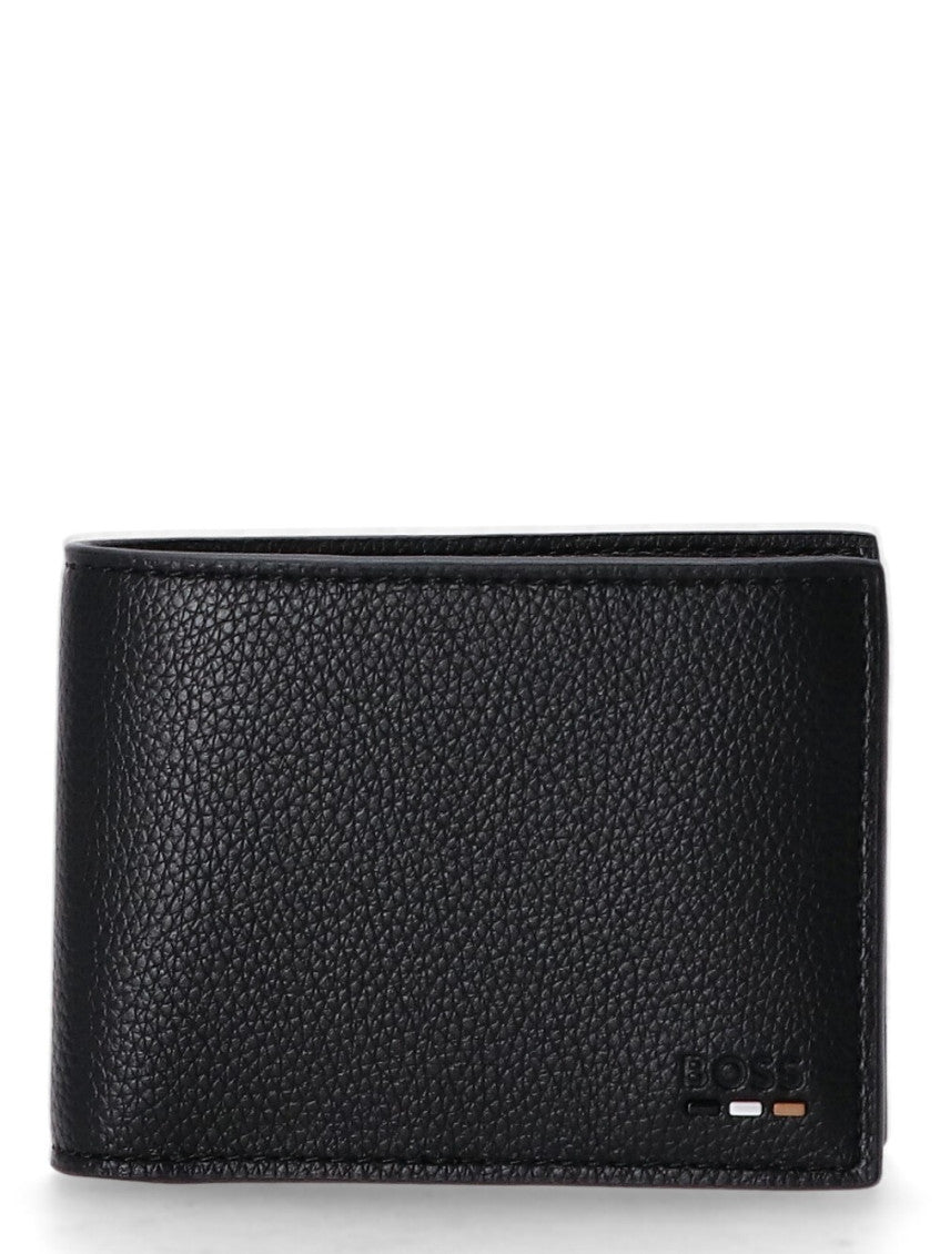 Black Logo Textured Wallet 2