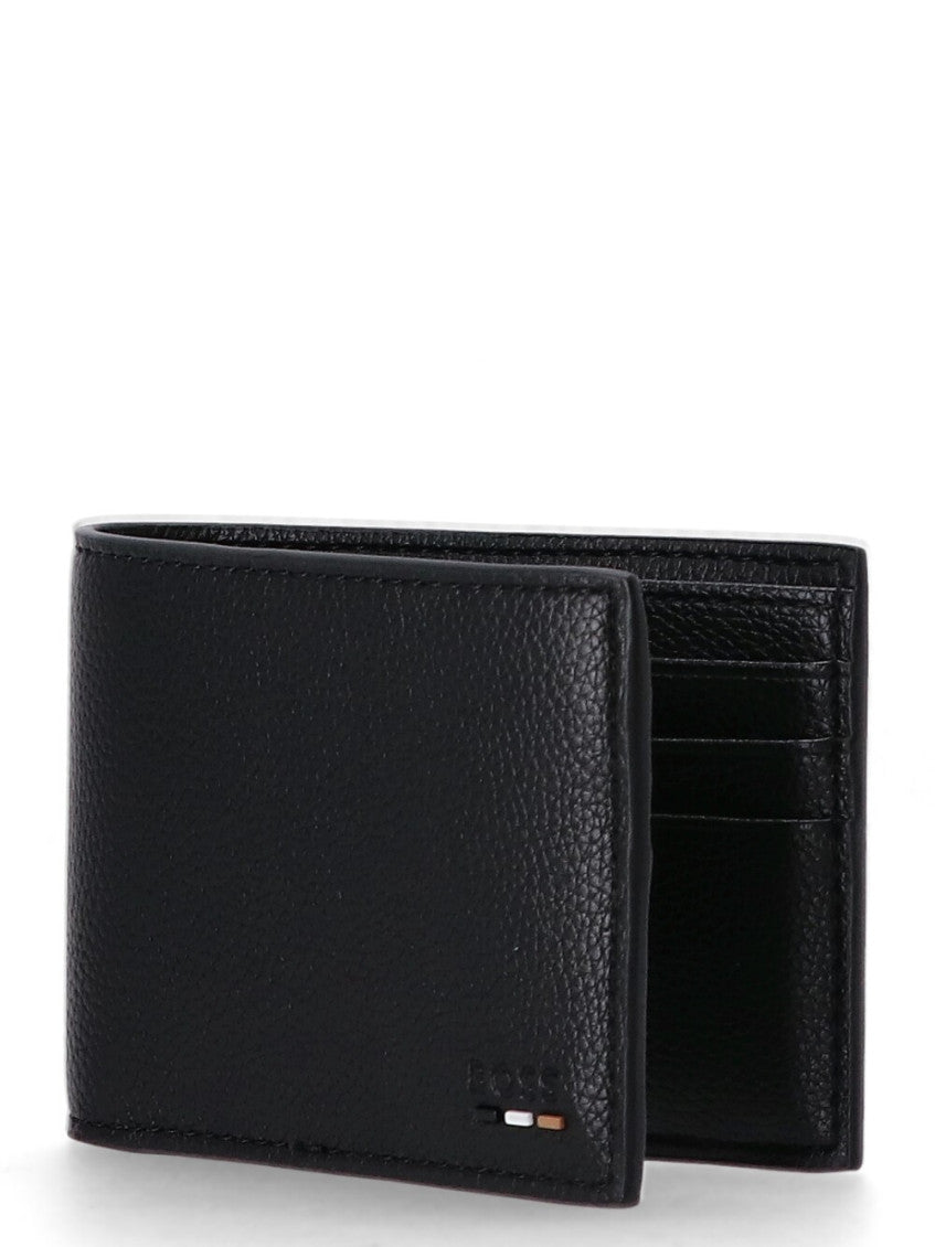 Black Logo Textured Wallet 3