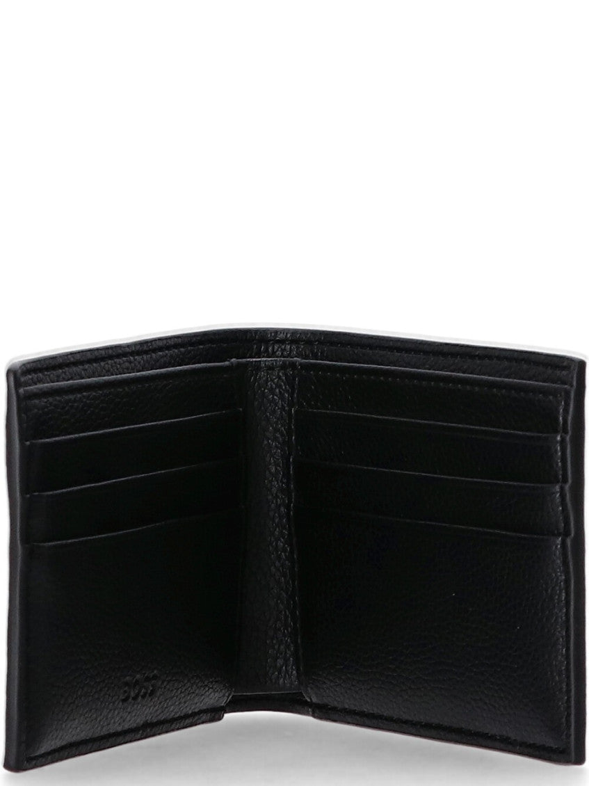 Black Logo Textured Wallet 4