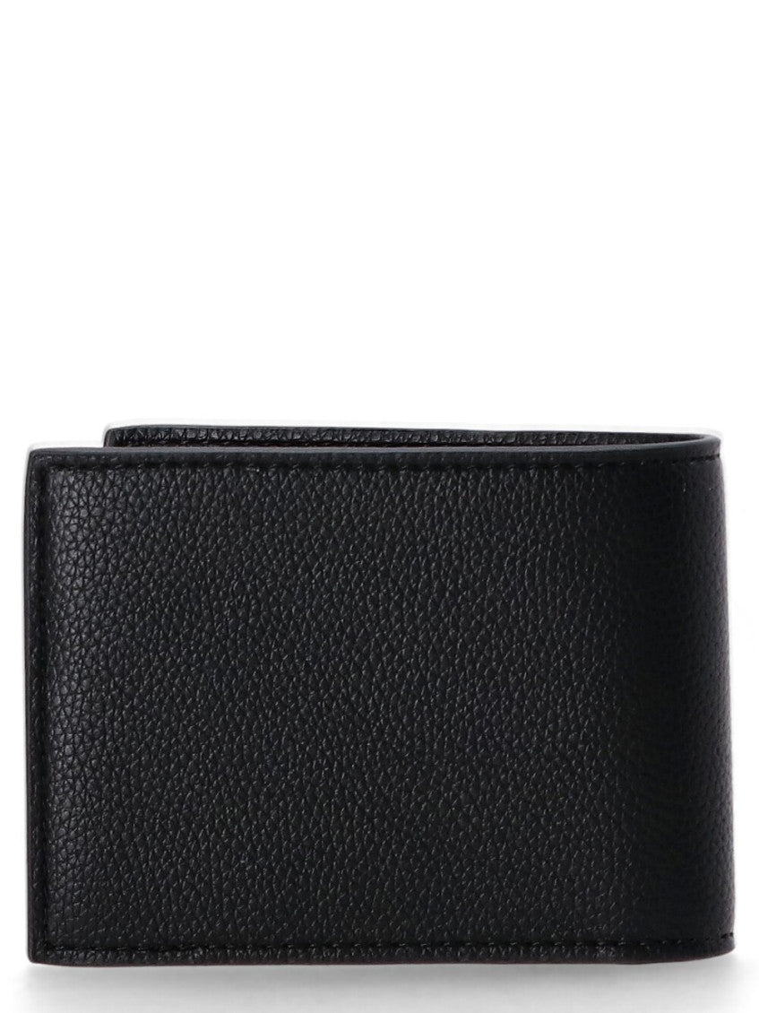Black Logo Textured Wallet 5