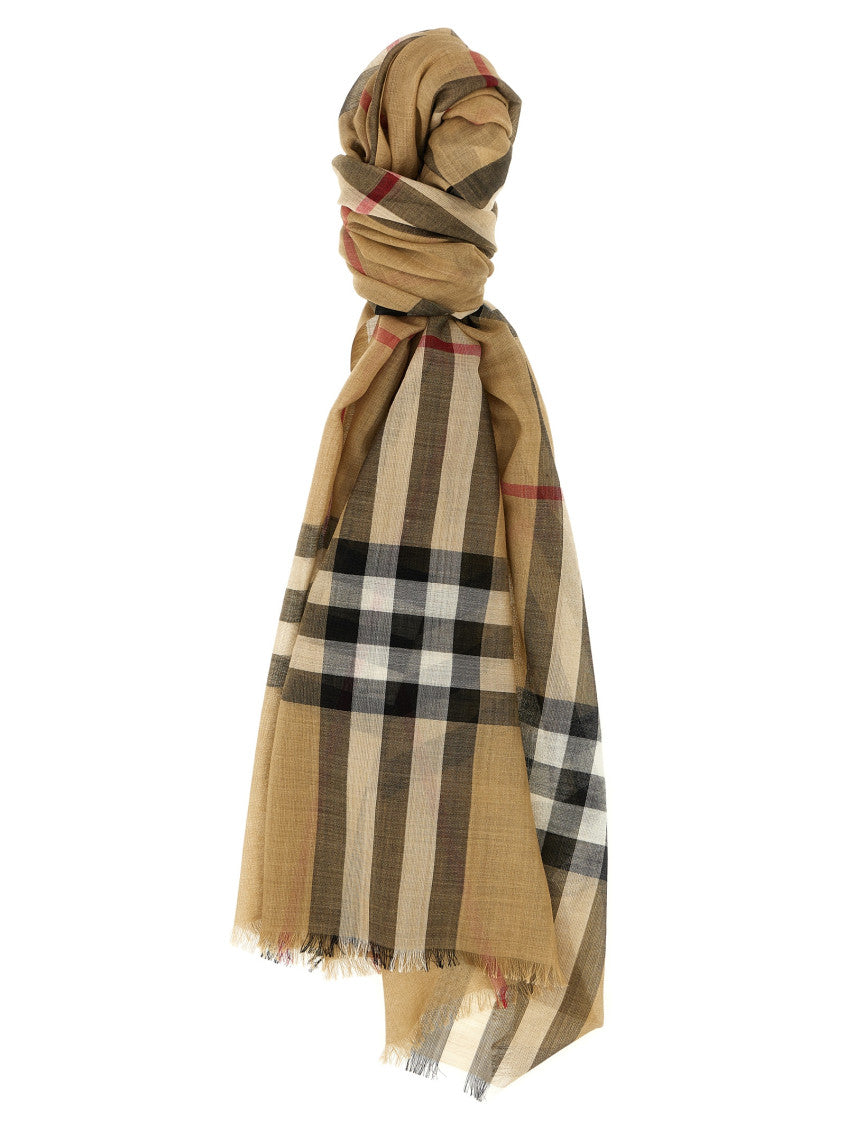 Beige Check scarf 1