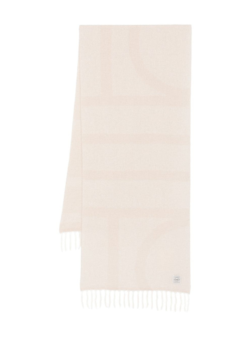Beige Monogram Wool Scarf 1