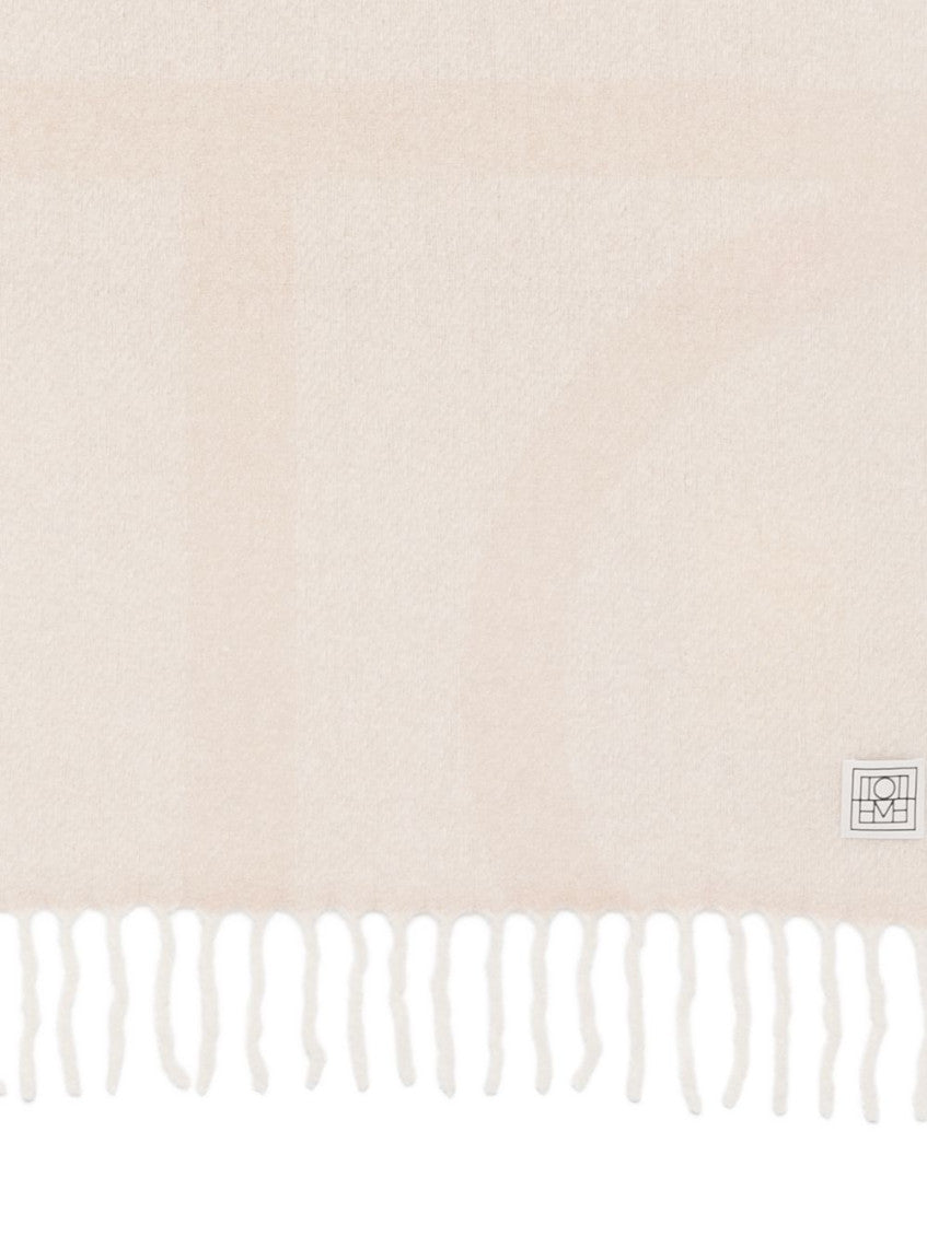 Beige Monogram Wool Scarf 2