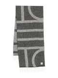 Black Monogram Wool Scarf 1