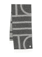 Black Monogram Wool Scarf 1
