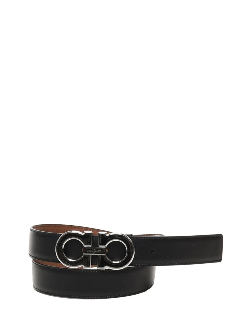 Black Reversible Gancini Belt 1