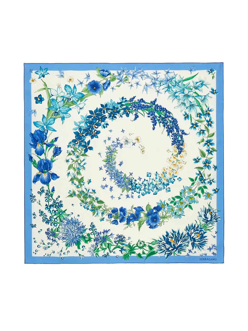 Blue Spring Print Scarves 1