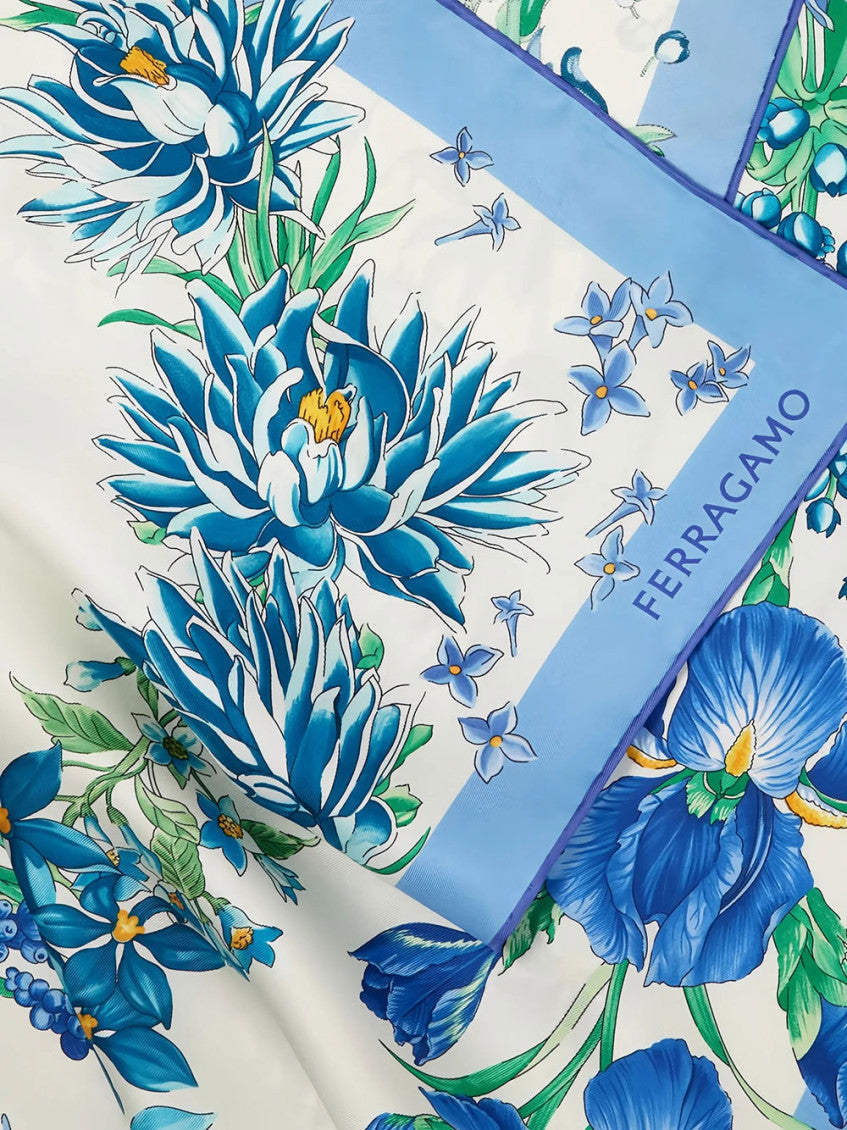 Blue Spring Print Scarves 2