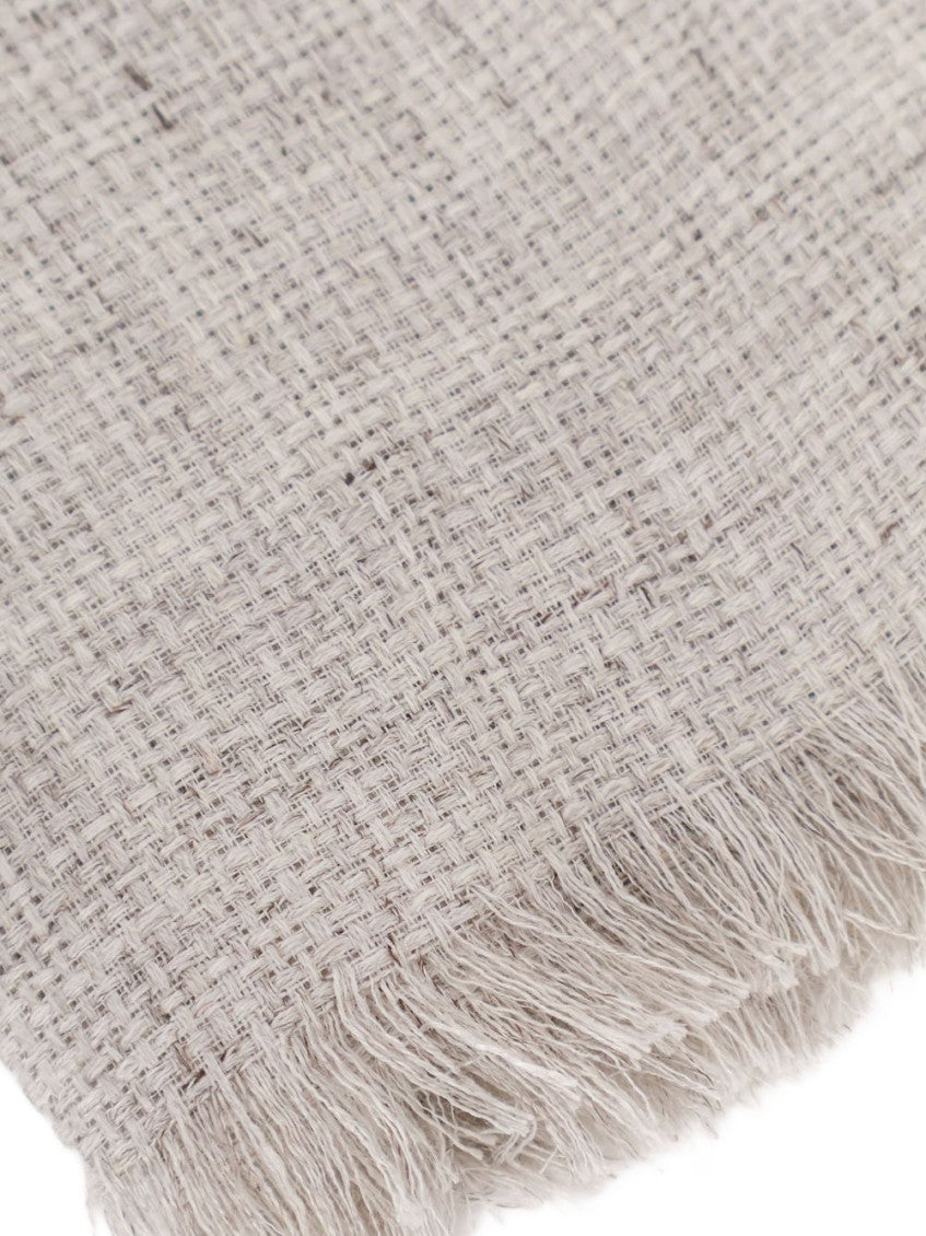Grey Logo Fringed Scarf 3