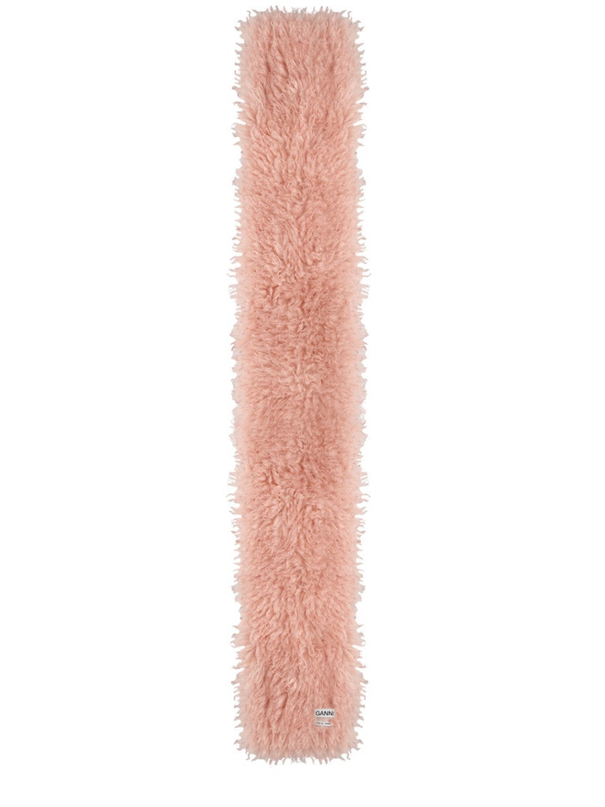 Pink Logo Textured Scarf 1
