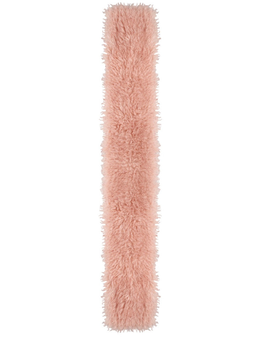 Pink Logo Textured Scarf 3
