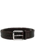 Dark Brown Woven Buckle Belt 1