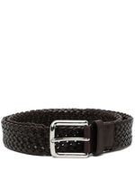 Dark Brown Woven Buckle Belt 1