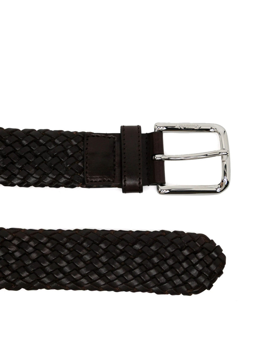 Dark Brown Woven Buckle Belt 2