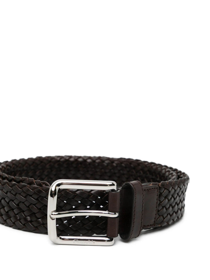 Dark Brown Woven Buckle Belt 3
