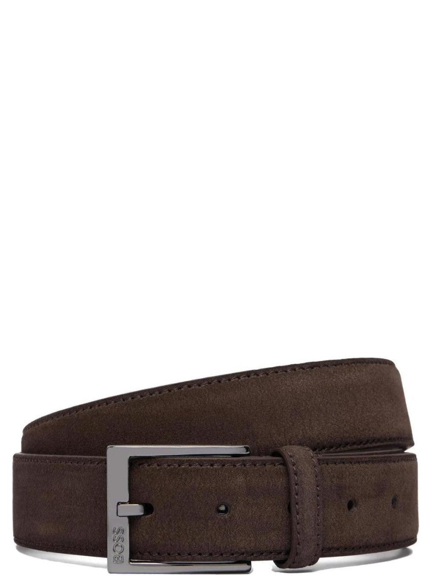 Brown Logo Buckle Belt 1