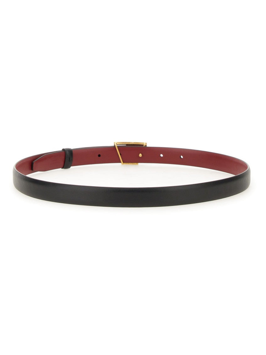 Black Logo Buckle Reversible Belt 2