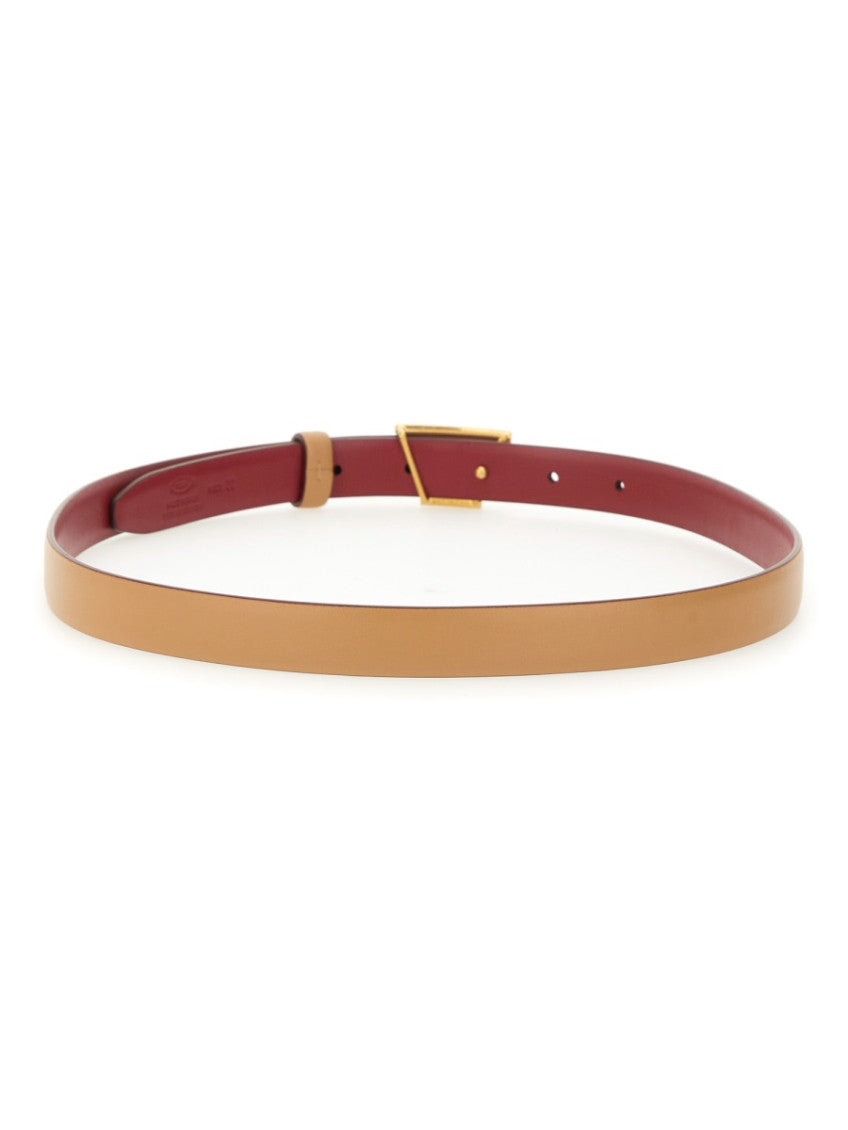 Beige Logo Buckle Reversible Belt 2