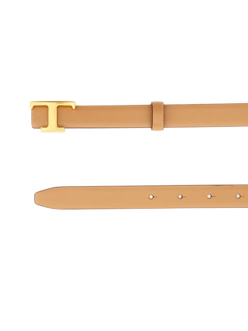 Beige Logo Buckle Reversible Belt 3
