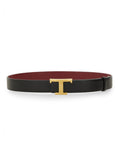 Black Logo Buckle Reversible Belt 1