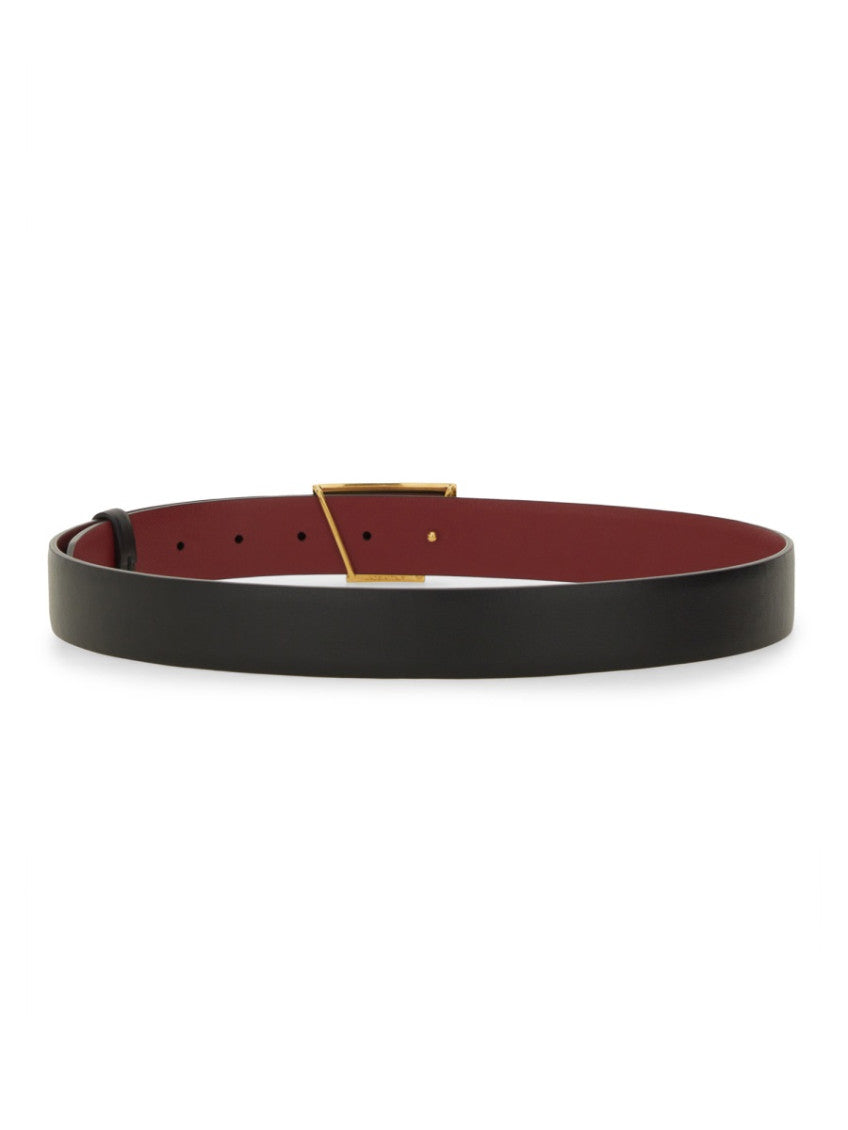 Black Logo Buckle Reversible Belt 2