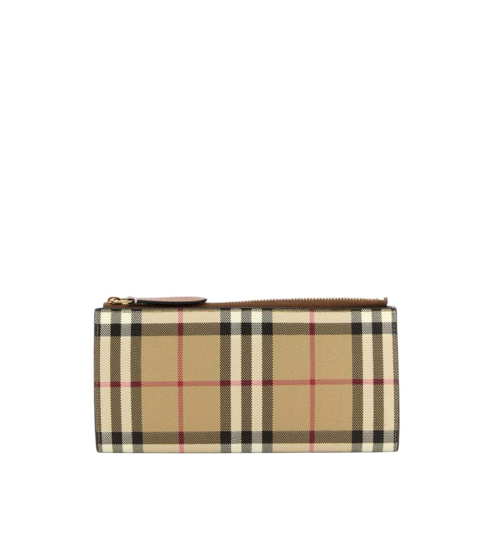 Beige Vintage Check Wallet 1