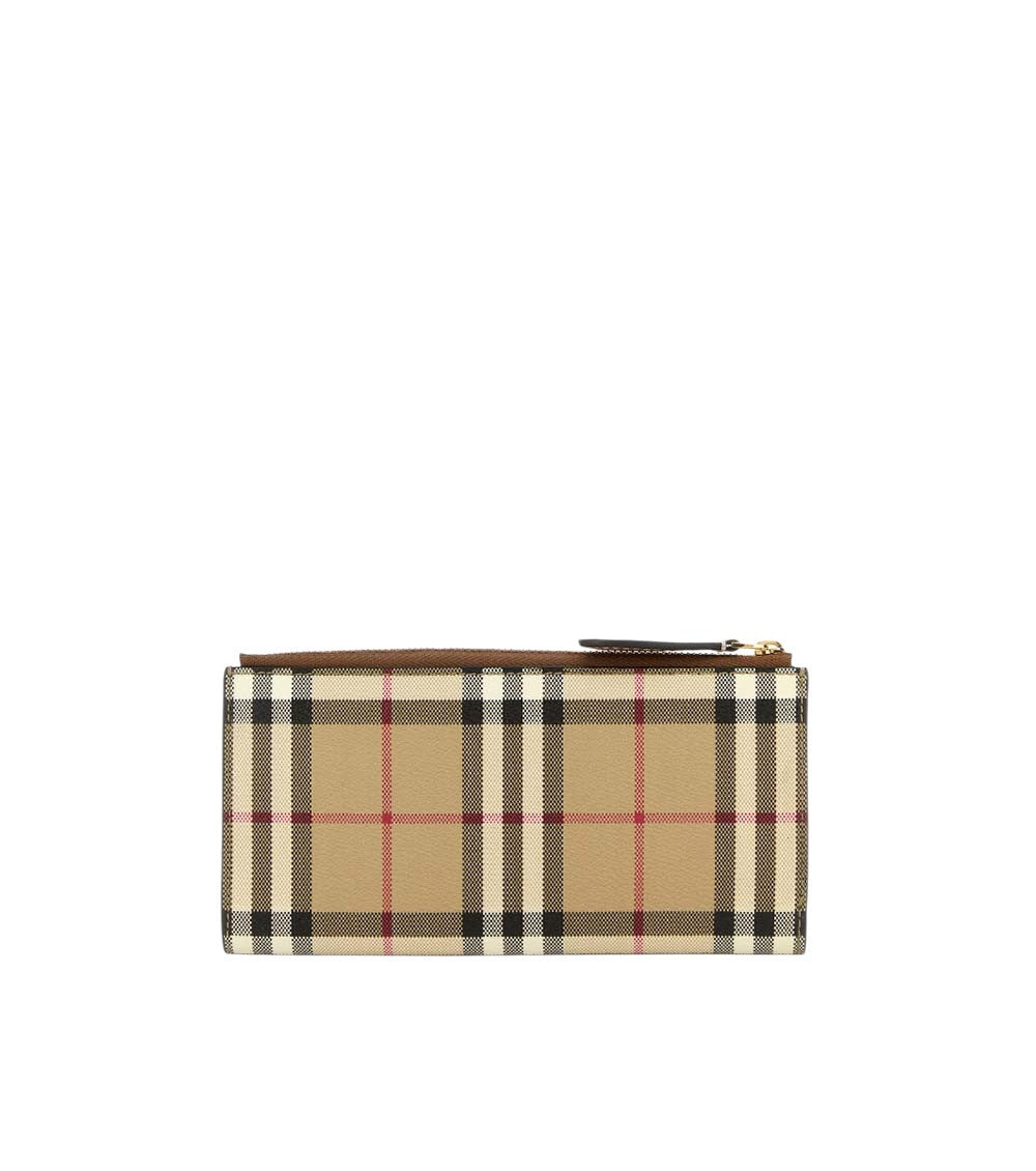 Beige Vintage Check Wallet 2