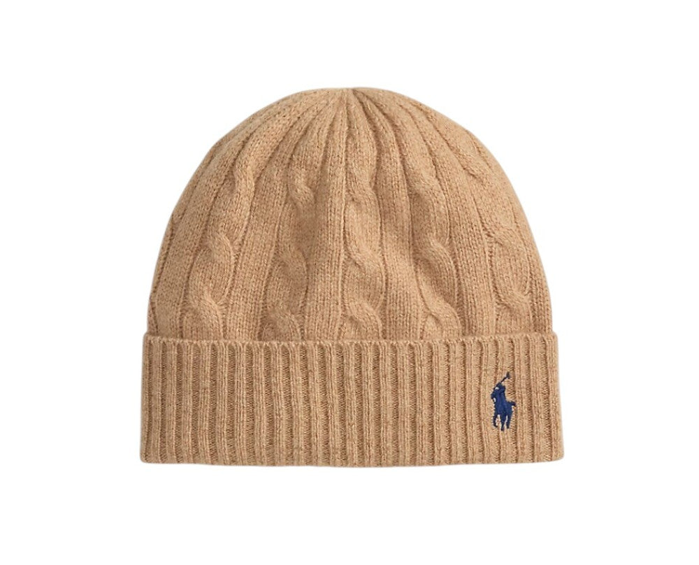 Brown Cable Knit Beanie Cap 1