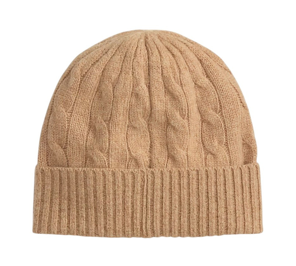 Brown Cable Knit Beanie Cap 2