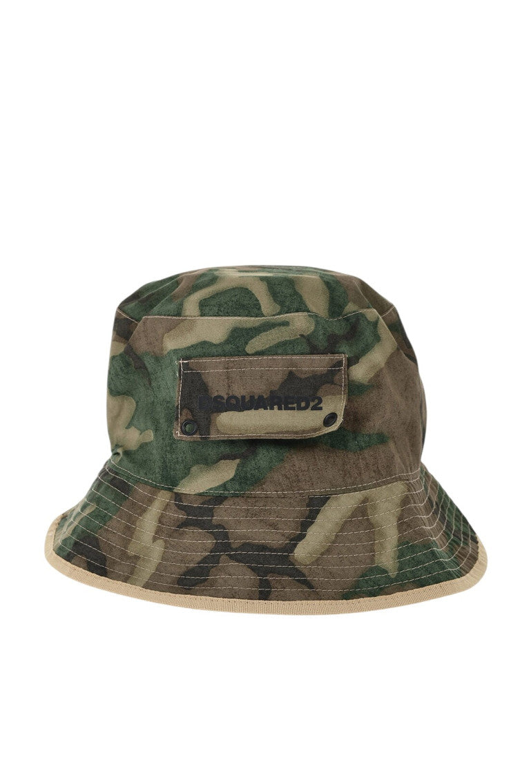 Camo Print Logo Bucket Hat 1