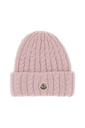 Light Pink Cable-Knit Beanie Cap 1