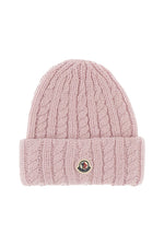 Light Pink Cable-Knit Beanie Cap 1