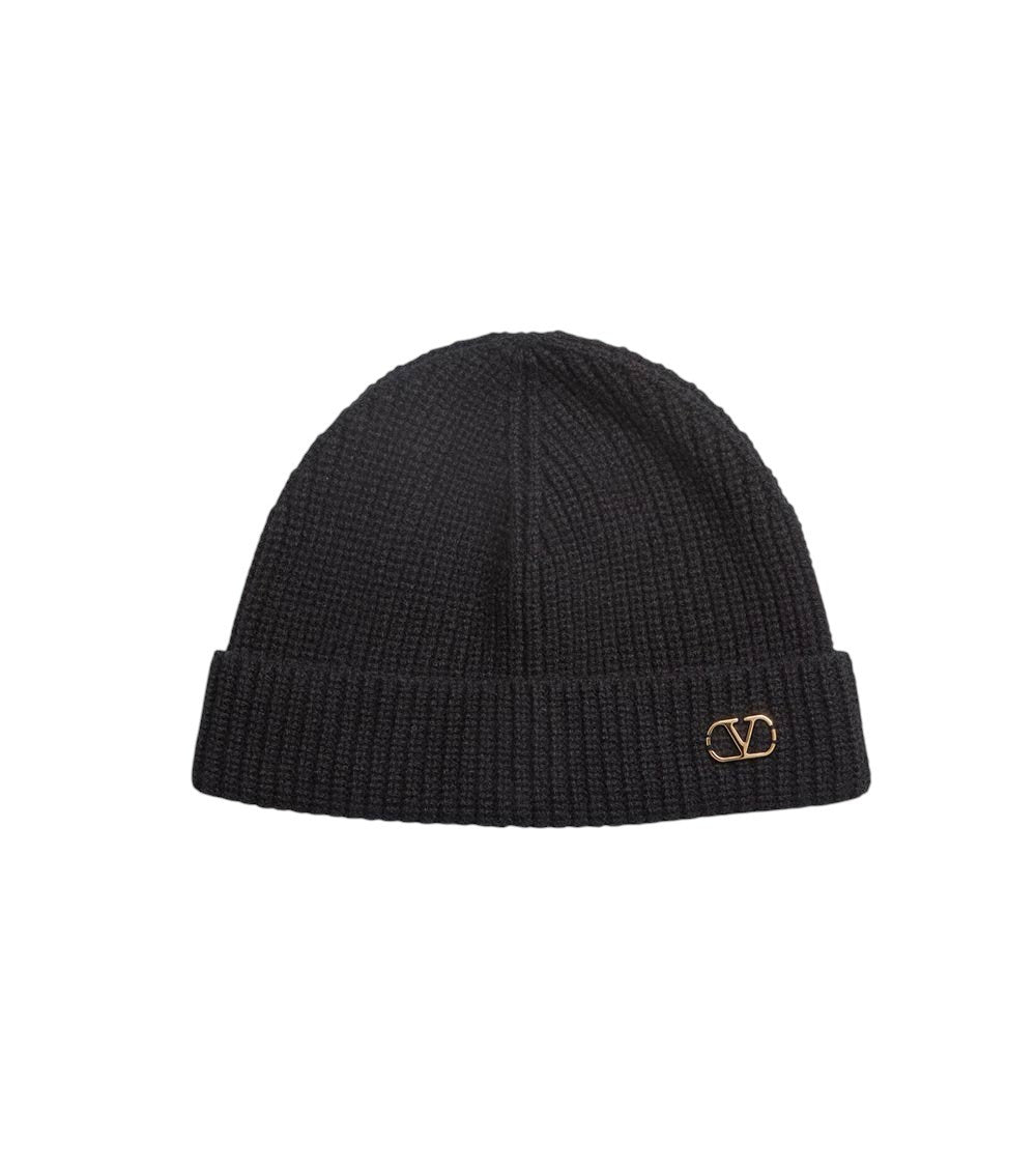 Black Knitted Beanie Cap 1