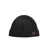 Black Knitted Beanie Cap 1