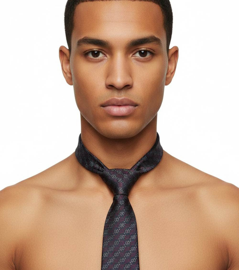 Blue GG Jacquard Tie 3
