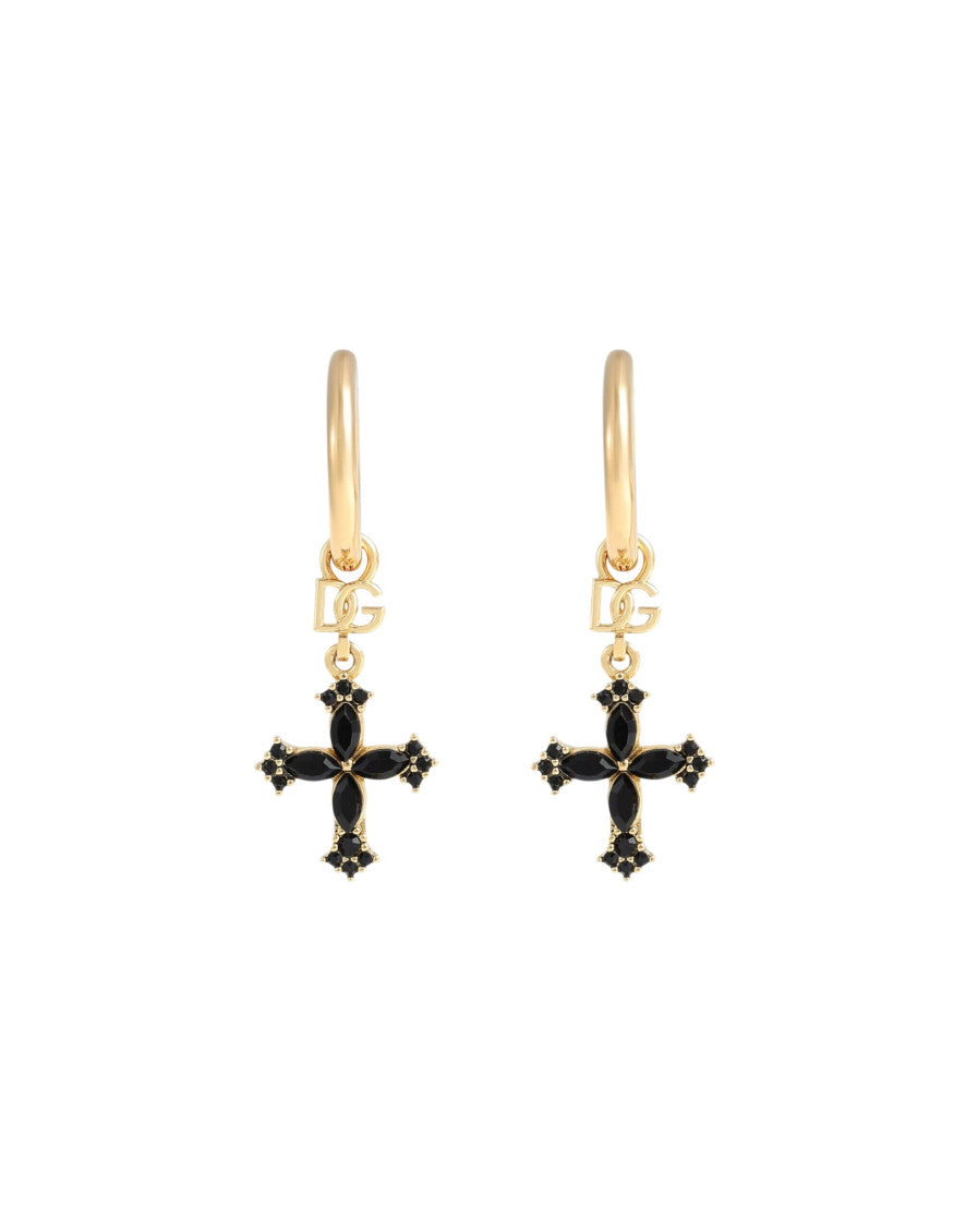 Golden Cross Drop Earrings 1