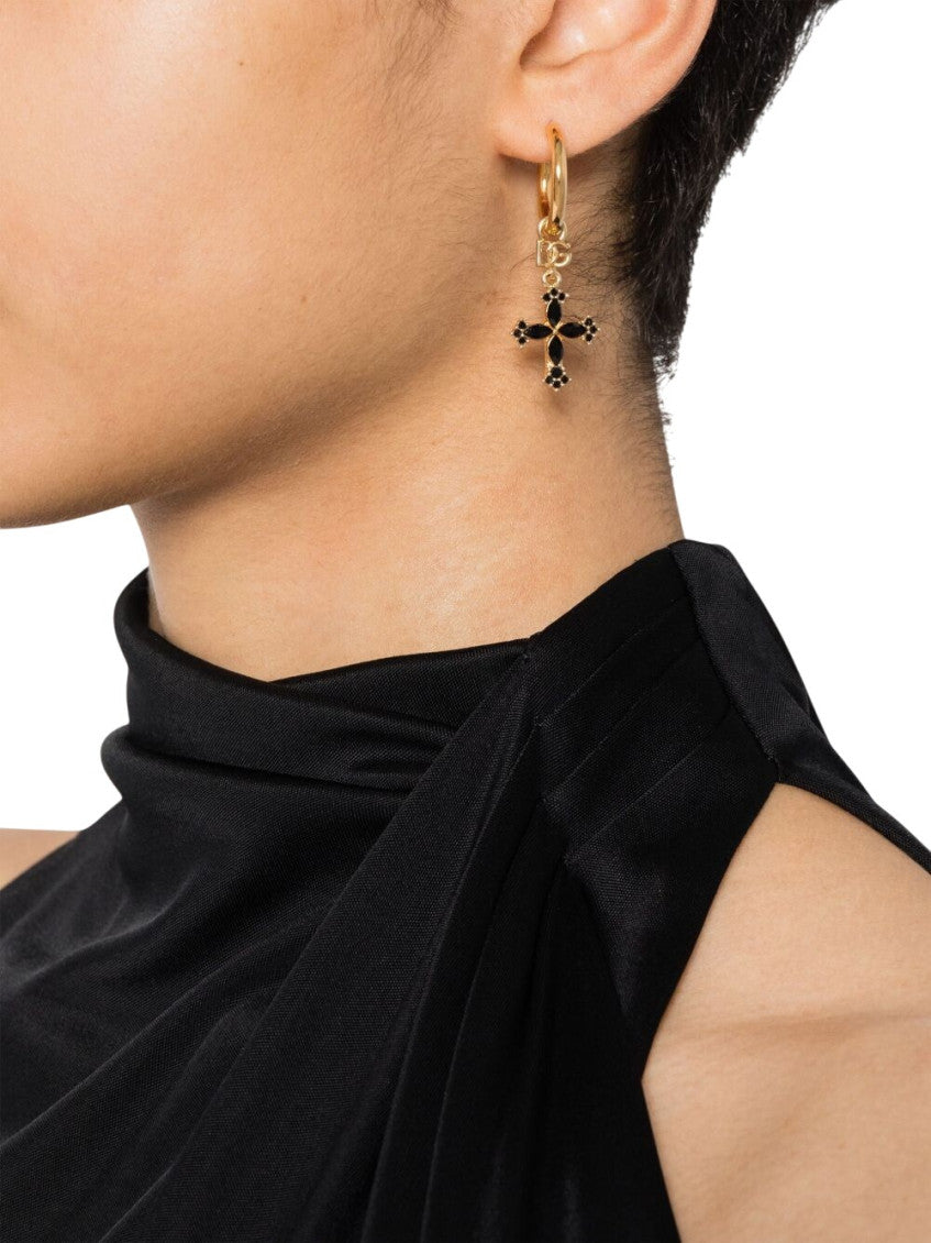 Golden Cross Drop Earrings 3