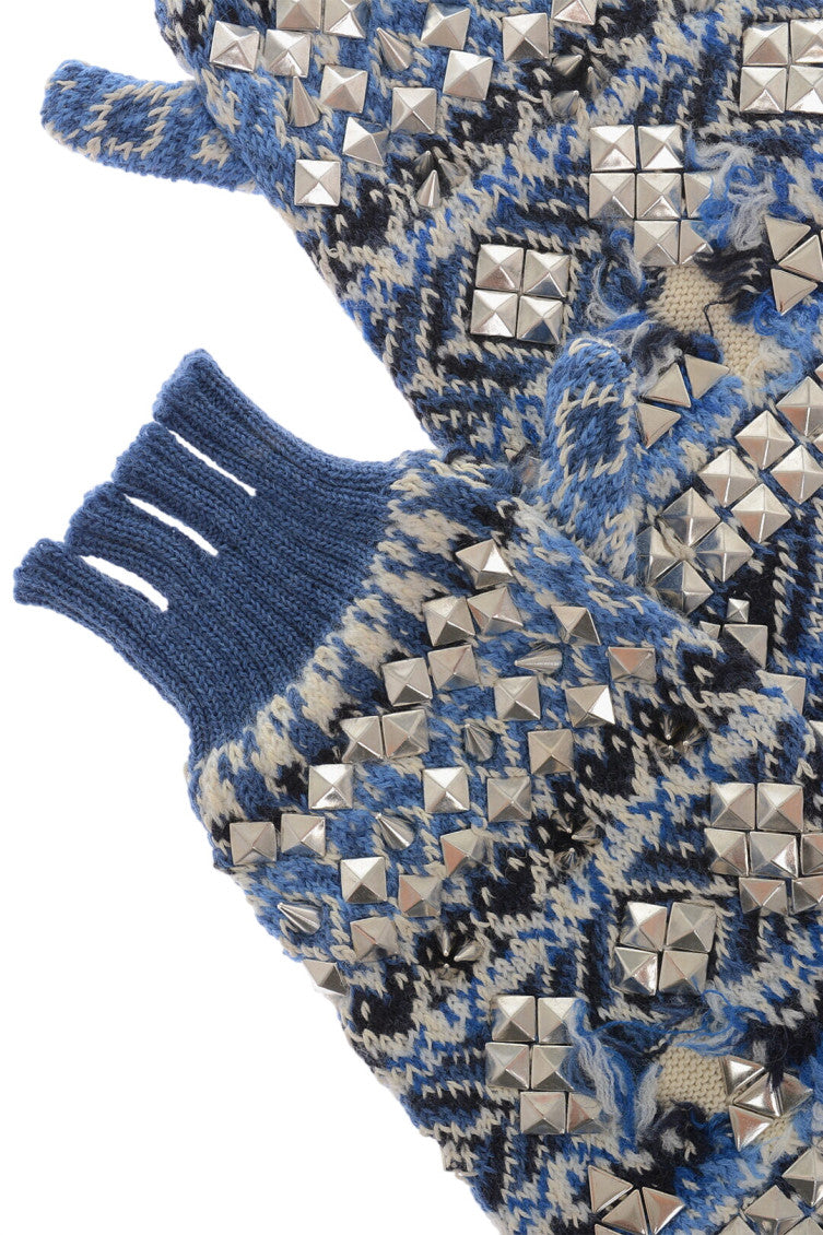 Multicolor Fingerless Studded Gloves 3