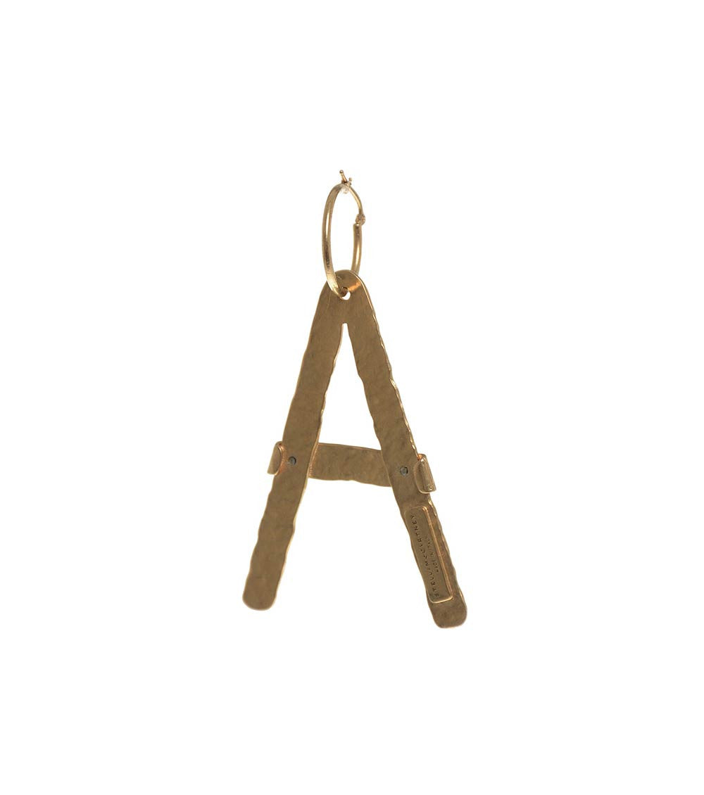 Golden A-Shape Drop Single Earring 2