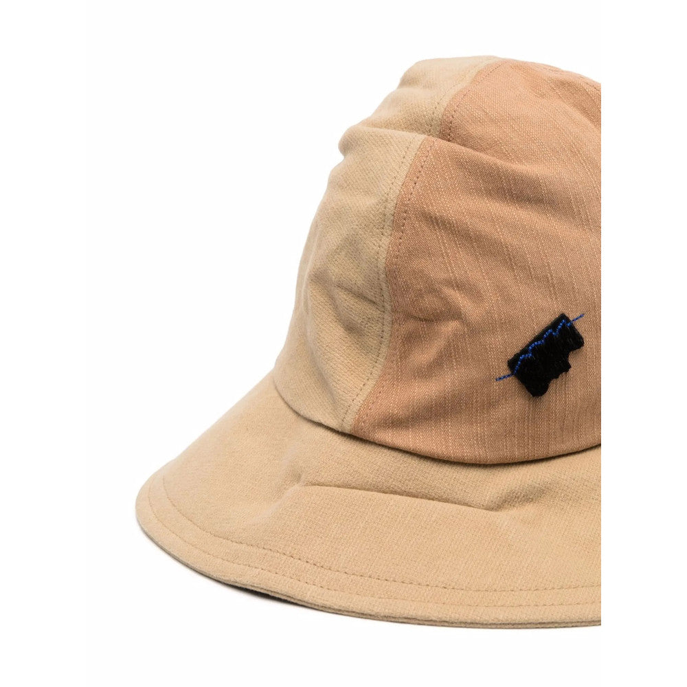 Beige Pleat Detail Bucket Hat 2