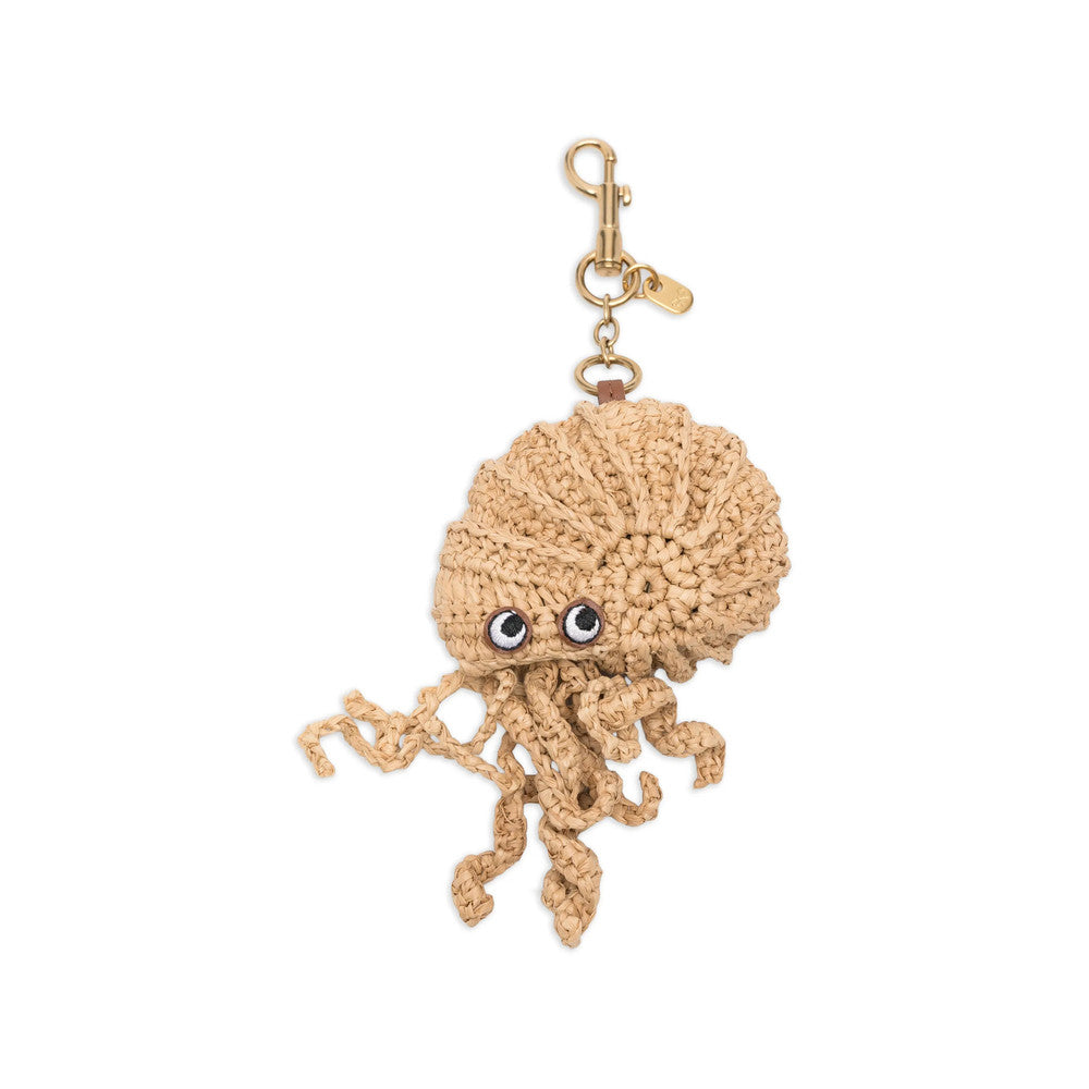 Beige Hermit Crab Raffia Charm 1